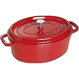 STAUB Cocotte Casseruola Ovale, Ghisa, Rosso Ciliegia, 27 cm