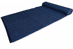 ARTE TAPPETI Easy - Alfombra de algodón, lavable, para baño y cocina, antideslizante, 55 x 180 cm, color azul