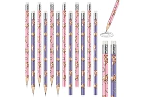 Dianelhall 12 Stück Pferd und Hufeisen Bleistifte mit Radiergummi Pferdchen Holzbleistifte mit Radierer Geschenktüten Füller Party Mitgebsel Pferde Stifte Geschenk für Kinder Pferd Liebhaber, 2 Stile