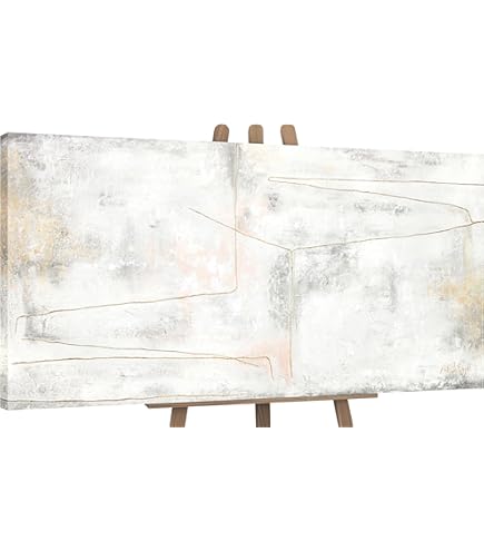 YS-Art XXL Leinwandbild 140x100 Cm - Handgemaltes Abstraktes Gemälde Mit Fluoreszierender Nachtbeleuchtung