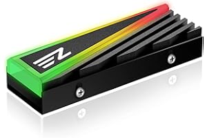 EZDIY-FAB Dissipateur thermique en aluminium NVME M.2 5V 3 broches ARGB refroidisseur pour dissipateur de chaleur SSD 2280 M2