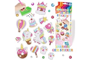 WOOXDYUK Zestaw 23 naklejek do malowania diamentami 5D dla dzieci, "zrób to sam", motyw zwierzęcy 5D i morskiego świata, mozaika dla dzieci i dorosłych