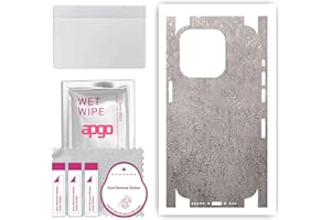 apgo Protecteur Skin, Autocollant, Peau, Film en Vinyle structuré pour ARRIÈRE + CÔTÉS au modèle Apple iPhone 15 Pro avec Motif Béton