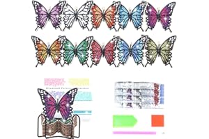 ANZRLE 10 posavasos de automóvil con diseño de diamantes, artes y manualidades para adultos, kits de pintura de diamantes, posavasos de mandala para manualidades (mariposa (10))