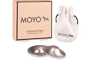 MOYO Srebrne kapelusze 2 sztuki – masywne srebro próby 999 – nie zawiera niklu i miedzi – ochrona brodawek sutkowych dla rannych i wrażliwych sutków – rozmiar standardowy (średnica 4,5 cm i wysokość 1,1 cm)