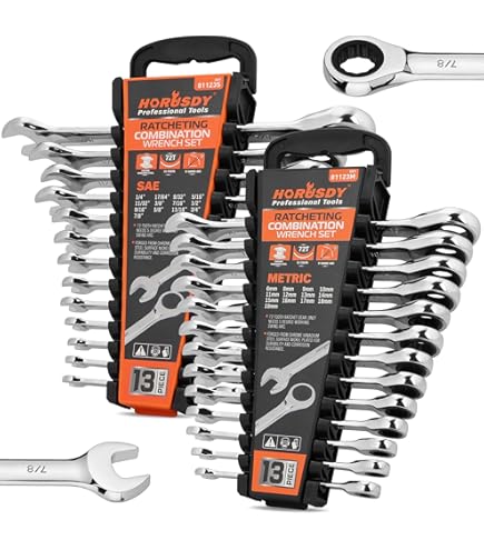 24-Piece Flex Head Ratcheting Wrench Set - Metric & SAE Chrome Vanadium Steel With Carry Bag - View #5