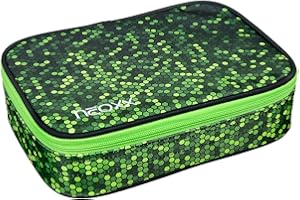 neoxx - Schlamperbox Dunk Pixel in My Mind – aus recycelten PET-Flaschen – Platz für EIN Geodreieck – Stifte Flap mit 26 Stifteschlaufen – ca. 23,5 x 17 x 6,5 cm – für Jungen und Mädchen