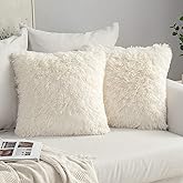 MIULEE Faux Fur Cushion Covers Fluffy Throw Pillow Case Soft Decorative Square Cute Pillow Plush Case for Livingroom Sofa Bed