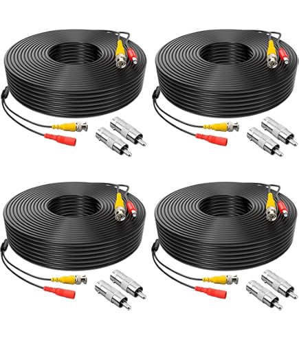 60ft RG59 Siamese Combo 20AWG Power Video SDI 95% Braid CCTV BNC Coaxial Cable E - Foto 10