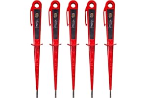 H+H Werkzeug 45800 5 x 45800 Eurokontroler/próbnik napięcia/fazy do 250 V GS sprawdzony zgodnie z VDE 0680 Made in Germany, czerwony/czarny, 190 mm