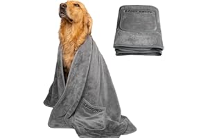 SOGGYDOGGY® UK: Large Luxury Super Absorbent Dog Towels For Drying Dogs, Fast Drying in Minutes, Thicker Than Most, Pet Blanket, Bath, Grooming, Travel, Super Soft Microfibre Towel, 140x70cm, 1 Pack