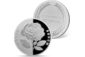 ‎ATSKNSK AtSKnSK Rose Nüchternheits Münze Feuer Flamme Schloss Rose Totenkopf Nüchterne Münze AA Chips Medaillons Nüchternheits Geschenke für Männer Damen Geschenke für Anonyme Alkoholiker (Rose)