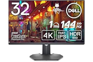Dell G3223Q 32" 4K UHD (3840x2160) Écran PC Gaming, 144Hz, Fast IPS, 1ms, AMD FreeSync Premium Pro, 95% DCI-P3, HDR 600, DisplayPort, 2x HDMI, 3x USB, Garantie 3 ans, Gris