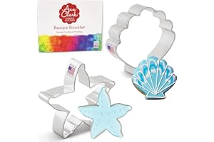 ANN CLARK COOKIE CUTTERS Formine per Biscotti Stampi a tema Oceano 2 Pezzi, Prodotto negli Stati Uniti da Ann Clark, stelle marine e conchiglia