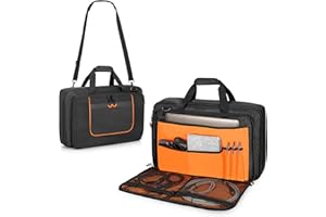 Rexmica DJ Controller Bag Compatible with Pioneer DDJ-FLX4/ DDJ-400/ DDJ-SB2/ DDJ-SB3, Padded DJ Controller Carrying Case with Laptop Compartment and Accessory Pockets for DJ Cable, Headphone