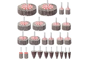 Fippy 24PCS Sanding Flap Wheel for Drill, 80 Grit Abrasive Wheel, Sander with 6mm Shank, for Wood Steel Deburring, Grinding, Polishing, Removing Rust