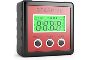 Beaspire Goniometro digitale LCD, inclinometro, mirino angolare, inclinometro livello box con base magnetica (batteria inclusa)
