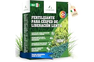 LERAVA® Fertilizante Cesped Liberación Lenta NPK 3,6kg – Abono cesped Granulado con Magnesio, Azufre y Microelementos – Nutrición Continua hasta 4 Meses – Ideal como abono cesped verano