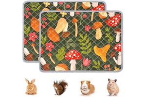 BeBeJoJo 2 Pack Wiederverwendbare Unterlage für Meerschweinchen,Waschbar,Kleintier Matten für Kaninchen,Hamster,Brown,60x45CM