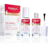 Mavala | Nail Shield Strengthening Treatment | Hardening Shield | Set of Manicure Base Kit 10ml + Protective Sealant | 10ml