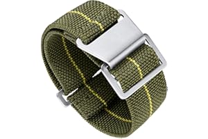 BINLUN Cinturino per Orologio in Nylon Elastico di Ricambio Militare Cinturino a Strappo Paracadute Marina Nazionale per Uomo Donna Fibbia Nero/Argento 18/20/22mm