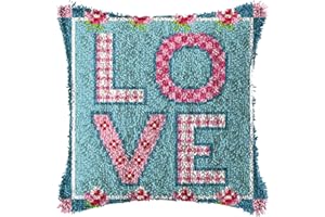 SKTWOE Knüpfkissen Zum Selber Knüpfen Knüpfen Set Knüpfteppiche Set 3D Handgemachte Geschenke Knüpfteppich Für Kinder Und Erwachsene Knüpfset 43Cm X 43Cm