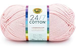 Lion Brand Yarn - Hilo de algodón, limonada rosa, talla única