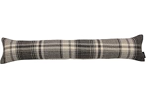 McAlister Textiles Paraspifferi Stoffa Sottoporta Tartan Scozzese | 18cm x 80cm Salsicciotto Imbottito | Tubo Sottofinestra Colorato | Accessorio Home Décor Porta Ingresso | Grigio Antracite