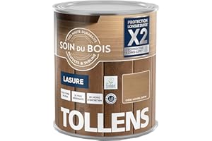 Tollens - Lasure - Ultra Résistante - Adhérence Renforcée - Protège et Décore - Protection Anti-UV - Technologie LONG-LIFE - Satin - Chêne Naturel - 5 L