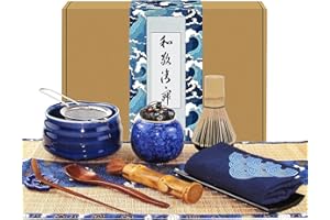 Artcome 12Pcs Japanese Matcha Tea Set, Matcha Bowl, Matcha Whisk, Whisk Holder, Traditional Scoop, Bamboo Brush and Bamboo Screen Handmade Matcha Ceremony Kit for Traditional Japanese Tea Ceremony