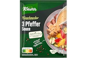 ‎KNORR Knorr Feinschmecker 3 Pfeffer Sauce würzige Soße ohne geschmacksverstärkende Zusatzstoffe und Farbstoffe 23x 250 ml