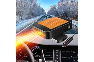Mupkvy AutoHeizung, 12V 200W Tragbare Heizlüfter Schnellheizung Defrost Windschutzscheibe Defogger mit 360 Grad Basis, 2 in 1 Heizung Kühlung Demister Heater Plug in Zigarettenanzünder