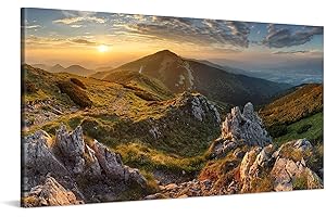 PICANOVA – Photo sur Toile Vue sur la Montagne depuis le Pic Chleb 100x50cm – Impression sur Toile Haut de Gamme – Image sur Toile pour Décoration Murale Moderne – La Collection Montagnes