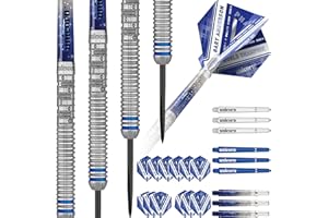Unicorn Jeu de fléchettes à Pointe en Acier | Gary « The Flying Scotsman » Anderson Phase 3, 5, 6 Champion du Monde | Corps 90% tungstène Naturel avec Accents Bleus | Emballage de présentation | 21