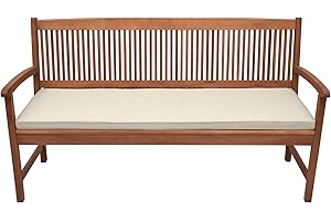 Beautissu Coussin Banc – Coussin Exterieur Jardin déhoussable – Coussin Banquette pour terrasse – Matelas Exterieur Confortable – 180x48x5cm Nature – Base BK
