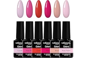 MEANAIL Lakiery hybrydowe I 6 lakierów hybrydowych I zgodne z lampą UV I zestaw rose