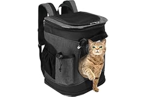 Kritter Planet Mochila para Mascotas con Ventana De Malla, Bolsa Transpirable Y Plegable para Perros Y Gatos, Alfombrilla Interior ExtraíBle, para Senderismo Ciclismo Al Aire Libre, 7kg Cachorros