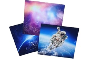 GOOPTICIANS Go Optical Microfiber Glasses Spectacle Phone Lens Screen Cleaning Cloths Space Theme X 3 Microfibre (3pc Mixed Pack)