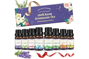 ‎OUKZON Ätherische Öle Set, 8x10ml Aromatherapie Duftöl, Kleine Geschenke für Frauen - 100% Naturrein Rein Aroma Öl für Diffuser, Massage, Duftlampen, Kerzenherstellung, Geschenk für Weihnachten, Geburtstag