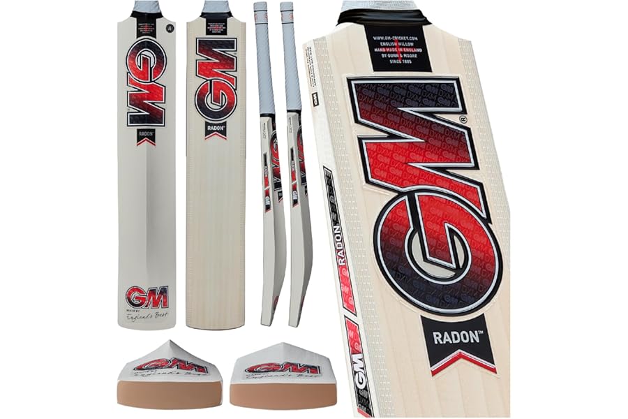 Gunn & Moore GM Cricket Bat | Radon | Prime English Willow | DXM, ToeTek | Available in Sizes 1 to Full Size