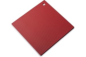 Zeal Silicone Trivet Mat Kitchen Worktop Protector for Hot Pots and Pans (22 x 22cm) – Heat Resistant Mat, Non Slip Square Trivet, Red
