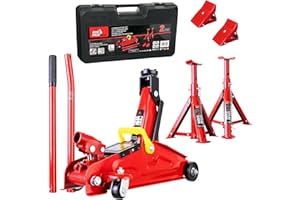 TC TECHNIC Gato de coche hidráulico de elevación 2Ton Big Red 135 – 340 mm Soportes y cuñas