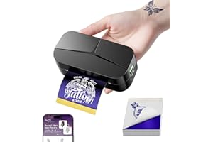 TATTMUSE Mini Stencil Drucker, Tattoo Drucker mit 30 Transferpapier (80 x 133mm) ideal für kleine Stencil, Tattoodrucker Tragbare Thermodrucker für Künstler & Anfänger, Kompatibel mit iPhone & iPad