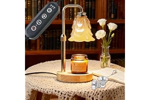 YUMSUR Candle Warmer Lamp with Timer Dimmer,Height Adjustable Electric Candles Melter Light,Glass Lampshade Candle Heater for Wax Jar Candles Flameless Burner with 2 Bulbs,House Warming Gifts for Women