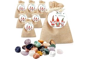 Otuuz 12 Stück Wichtel Geschenke Kinder Wichtelsteine Weihnachtself Mitgebselstein Wichtelgeschenk Glücksstein Wichtel Zubehör Glücksbringer für Jungen Mädchen Adventskalender(Weihnachten)