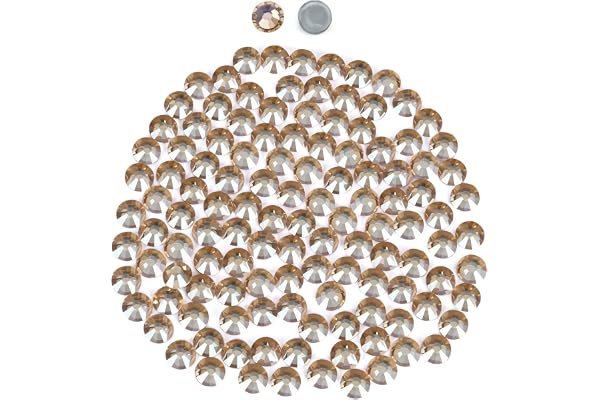 576 Pièces Strass Hotfix,Strass Thermocollant pour VêTements Et Loisirs CréAtifs Strass Fixation Thermique DéCorations pour Tissu, Diy, Accessoires De,Golden Shadow,SS30,6.2MM-6.4MM