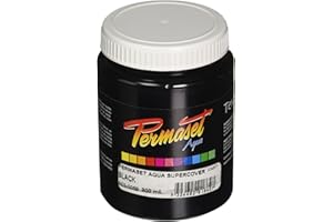 Permaset Aqua Standard 300ml Black - Screen Printing Ink for Fabric - Ideal Screen Printing Kit for Home Office, Starter Kit, Fabric Paint, Screen Printer and other Fabric Ink