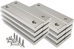 Magnetpro 16 stycken rektangulära magneter 30 kg kraft 60 x 13,5 x 5 mm med försänkt hål och kapsel, hushålls- och industrikr