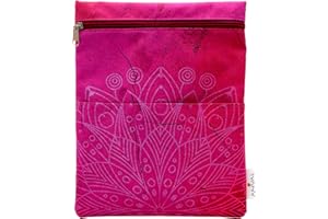 ANVAL Custodia per libro, impermeabile, con cerniera, tasca esterna, protezione per libri, adattabile a qualsiasi spessore, custodia a libro di carta, fodera a libro in tessuto stampato, stampato