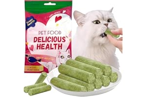 LEZEHEA Herbe à Chat Snack, Bâton de Dentition d'herbe de Chat, Lyophilisé Friandises pour ProtèGe L'Estomac et Les Intestins (50g)